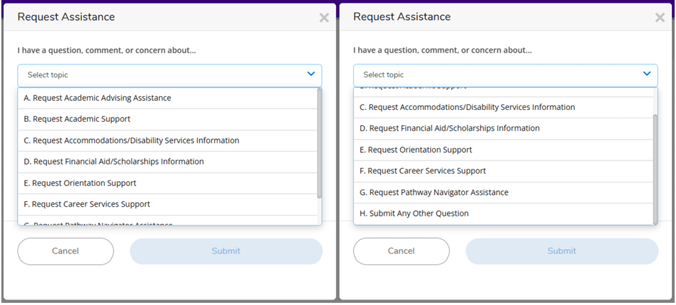 Select an available topic.