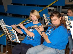 The Boone Pep Band playing at an event.
