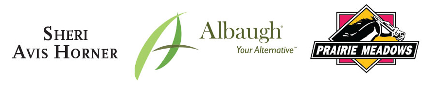 Top sponsor logos: Sheri Avis Horner | Albaugh | Prairie Meadows 