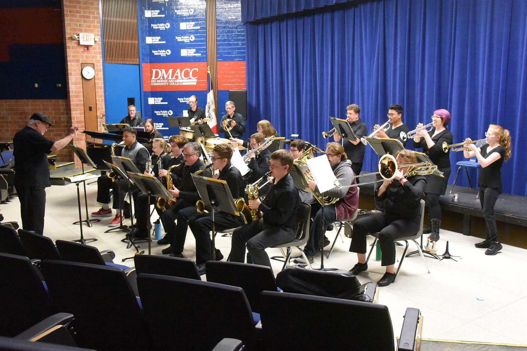 Jazz band playing in the auditorium