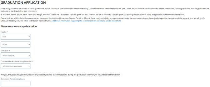 Graduation Application Page 5