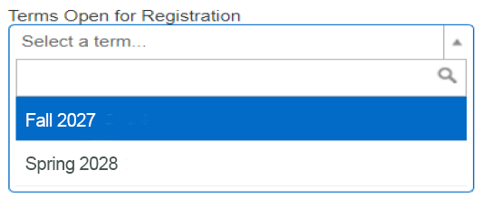 Select a term from the menu
