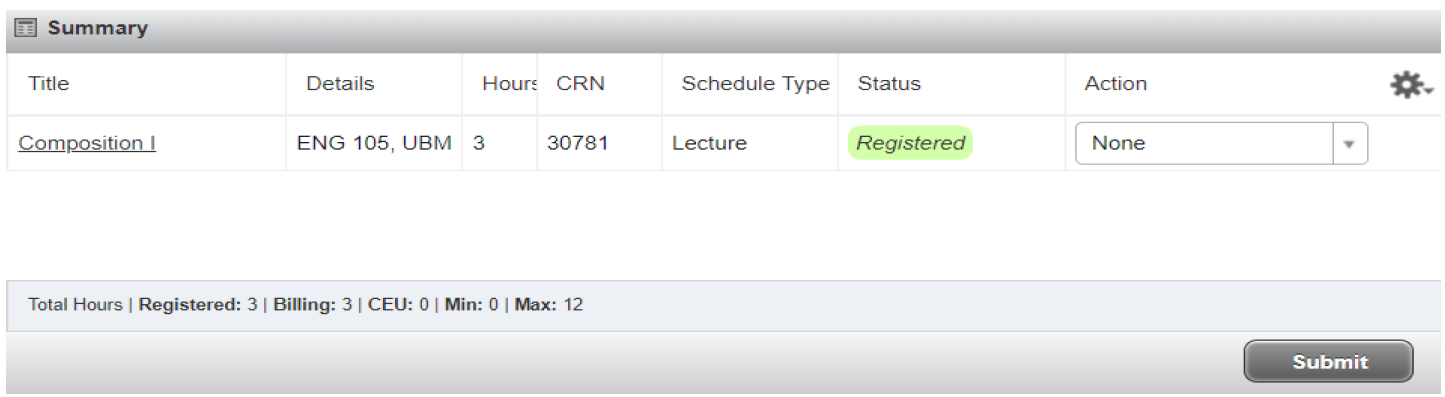 After you select “Web Registered” you must ALSO click Submit to complete your registration